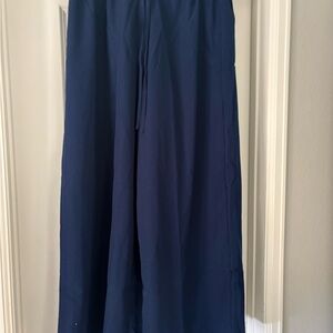 SHEIN Navy Wide-Leg Drawstring Joggers